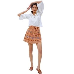 Anthropologie Meghan Embroidered Mini Skirt size 6